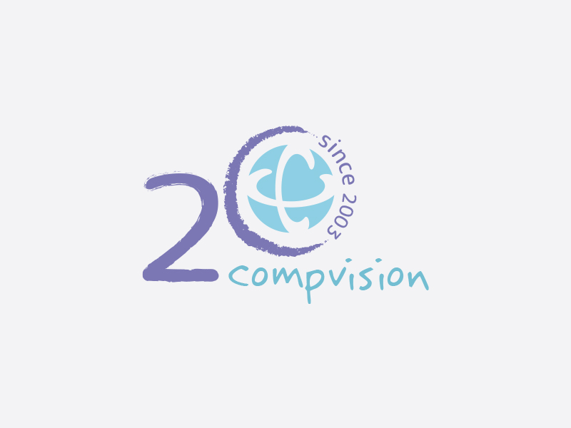 לוגו 20 שנה לחברת compvision